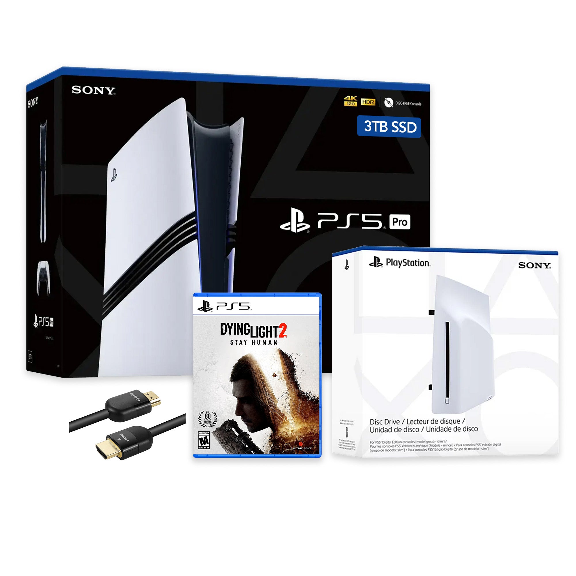 PlayStation 5 Pro 3TB SSD Console with Disc Drive, Wireless Controller and Dying Light 2 Stay Human - CFI-7019 PS5 Pro PlayStation 5 Pro 3TB SSD Console with Disc Drive, Wireless Controller and Dying Light 2 Stay Human - CFI-7019 PS5 Pro